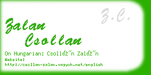 zalan csollan business card